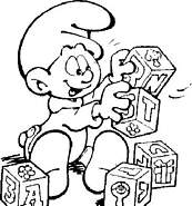 coloriage bebe schtroumpf